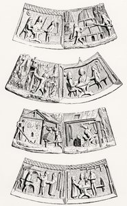 La fonderia dei metalli preziosi, pezzi nel collare cerimoniale del membro anziano degli orafi di Gand, illustrazione da Scienza e Letteratura nel Medioevo e nel Rinascimento, scritta e incisa da Paul Lacroix da English School